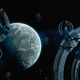 Several Imperial starships surround a green planet in Apple TV+'s Foundation series.